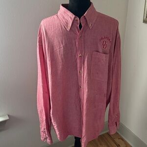 Oklahoma University OU red check button down long sleeves men’s cotton shirt 2XL